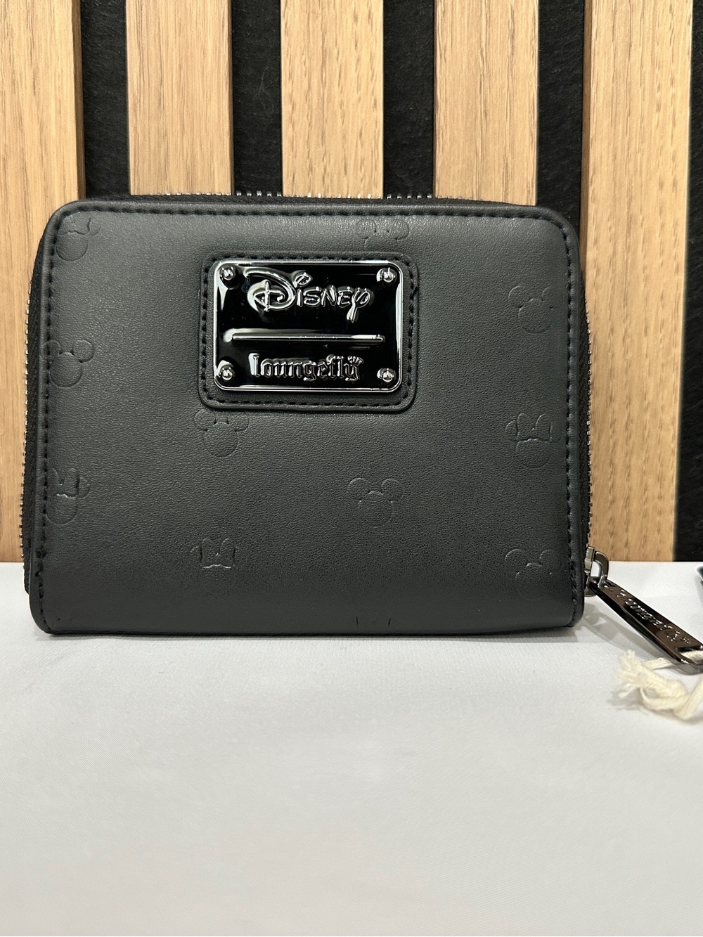 Disney Loungefly Black Faux Leather Wallet Mickey Embossed